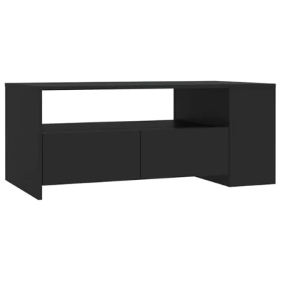 Abbildung von vidaXL Couchtisch Beistelltisch Wohnzimmertisch Kaffeetisch Sofatisch Teetisch Tisch mit Ablage Wohnzimmer Schwarz 102x55x42cm Holzwerkstoff