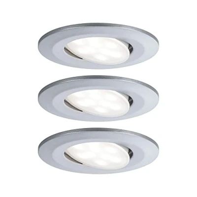 Abbildung von Paulmann 99933 LED Einbauleuchte Calla rund 3er Set incl 3x6,5W IP65 dimmbar Einbaustrahler Chrom matt Schranklicht Kunststoff Einbaulampe 4000K