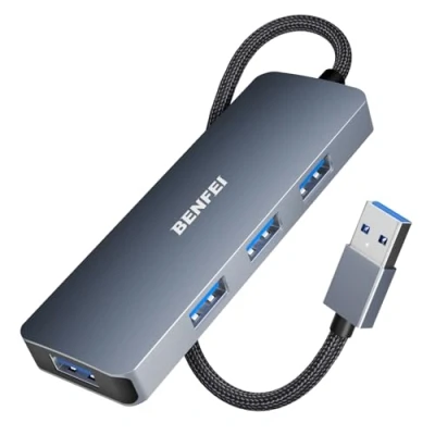 Abbildung von BENFEI 4 Port USB 3.0 Hub, Ultra Slim Kompatibel mit Mac Air/Pro/Mini iMac Surface Pro XPS PC Flash Laufwerk und mobiler Festplatte