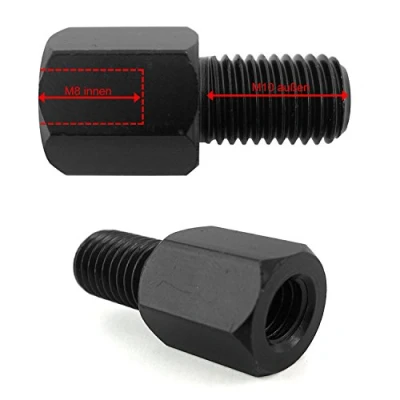 Abbildung von 2x Motorroller Motorrad Spiegel Adapter von M8 Rechtsgewinde auf M10
