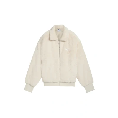 Abbildung von Puma Wardrobe Essentials Weiche Fleecejacke Damen Mit Plain Alpine Snow Größe: L