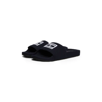 Abbildung von Tommy Hilfiger Pantolette &quot;FLAG WARM HILIFGER POOL SLIDE&quot;, Poolslide, Badepantolette, Hausschuh mit Kontrast TH Logo