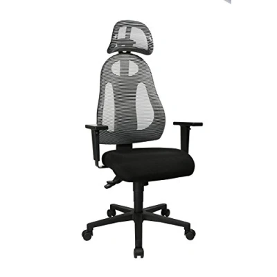 Abbildung von Topstar Bürostuhl Free Art inkl. höhenverstellbarer Armlehnen und Kopfstütze hellgrau/schwarz