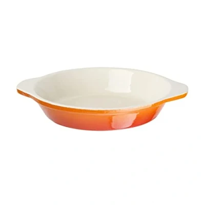 Abbildung von Vogue runde Gratinform aus Gusseisen, 400 ml/150 (Durchmesser) mm, Orange und Creme, emailliertes kompatibel mit Induktion allen Herdarten, GH316