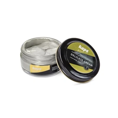 Abbildung von Kaps Schuhcreme für Glattes und Genarbtes Leder Schuhpflege Delicate Cream (404 Platin Platinum)