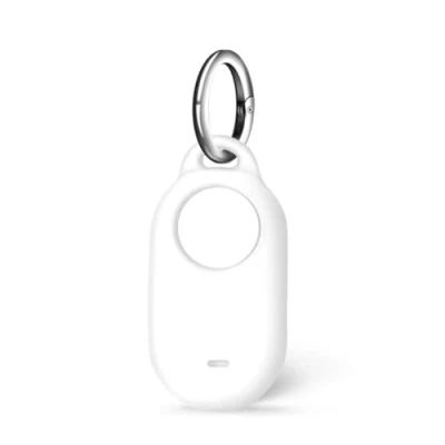 Abbildung von Msagkah Silikon Hülle für Sumsang SmartTag2, Poröse Schutzhülle mit Anti Verlust Schlüsselanhänger kompatibel Samsung Galaxy SmartTag2 (Weiß)