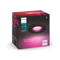 Abbildung von Philips Hue Xamento Badezimmer Einbaustrahler Weiß und Farblicht schwarz rund