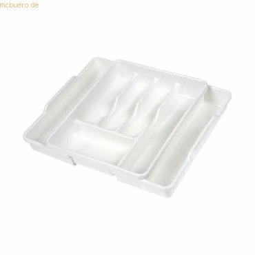 Abbildung von keeeper Franka Besteckkasten ausziehbar, Polypropylen, Weiß, 38 x 32 7,5 cm