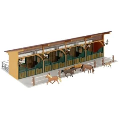 Abbildung von Faller Modelleisenbahn Gebäude 130597 H0 Pferdestall mit 4 Pferden