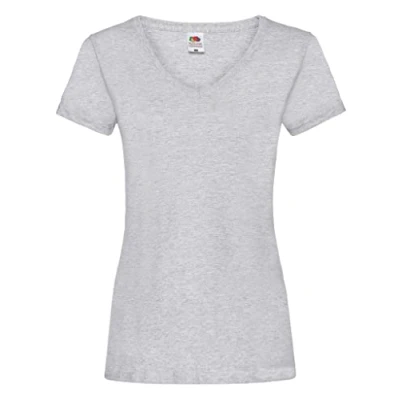 Abbildung von Fruit of the Loom Damen T Shirt Valueweight V Neck Lady Fit 61 398 0 Heather Grey XS
