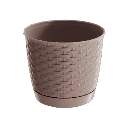 Abbildung von Blumentopf in Rattanoptik, ca. 13l, Dunkelbraun