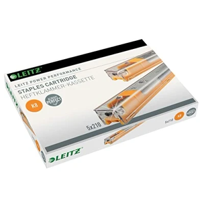 Abbildung von Leitz Power Performance Heavy Duty Heftklammerkassetten K8, Verzinkt, Box mit 5 Kassetten, x 210 Heftklammern, 55920000