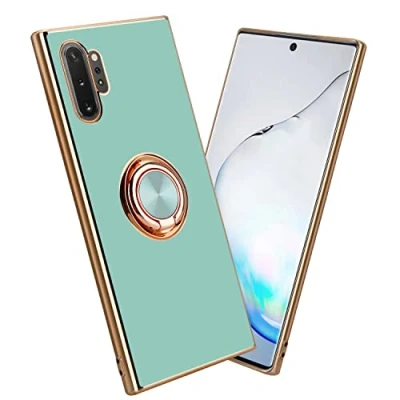 Abbildung von Cadorabo Hülle kompatibel mit Samsung Galaxy Note 10 Plus Schutzhülle TPU Silikon Case Ring Design Kameraschutz Slim Kratzfest Gummi für in Türkis