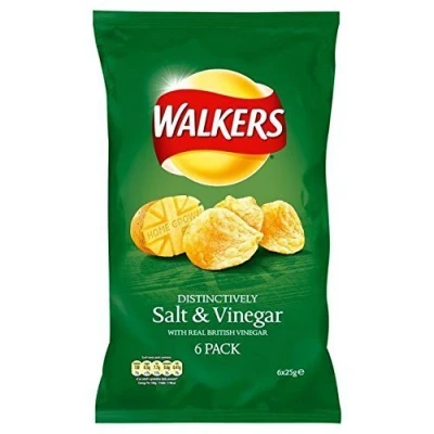 Abbildung von Walkers Salt &amp; Vinegar Flavour Crisps Multipack 6 x 25g by