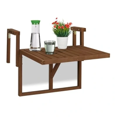 Abbildung von relaxdays Balkonhängetisch Klappbarer Balkontisch aus Holz