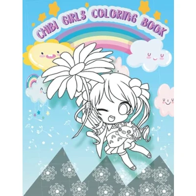 Abbildung von Chibi Girls coloring Book: Kawaii book with cute lovable Anime characters and manga drawings gorgeous pages background For kids adults