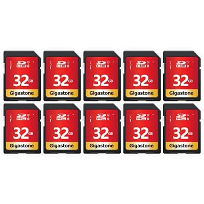 Abbildung von Gigastone 32GB SDHC Speicherkarte 10er Pack, UHS I U1 Klasse 10, bis zu 80 MB/Sek. für Digitalkameras Canon Sony Nikon Olympus PC