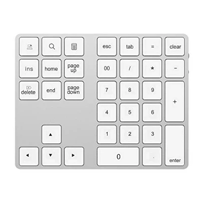 Abbildung von HDWR Numerische Tastatur mit Bluetooth, 34 Tasten, Folientasten, Bluetooth Modul, Integrierter Akku, 2X USB HUB, typerCLAW BN110