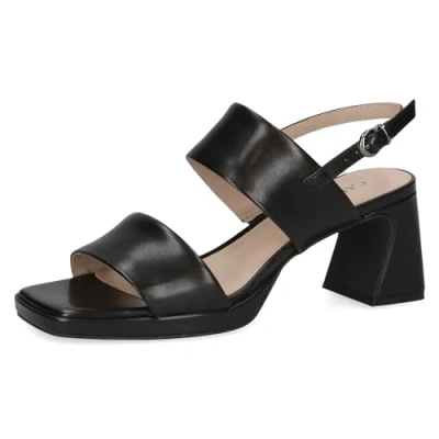 Abbildung von CAPRICE Damen Sandalen mit Absatz aus Leder Lack, Schwarz (Black Nappa), 37 EU