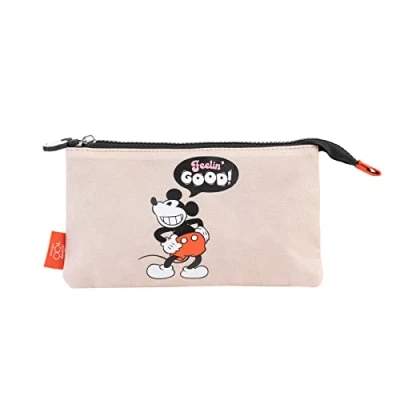 Abbildung von Grupo Erik Mäppchen Disney Mickey Mouse Jubiläum Federmappe 3fach Stift Etui Schule Federmäppchen Mädchen Schlampermäppchen Jungen Offizieller Merch