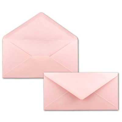 Abbildung von 150 Brief Umschläge Rosa DIN Lang 110 x 220 mm (11 22 cm) Nassklebung ohne Fenster Ideal für Einladungs Karten Serie FarbenFroh