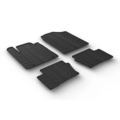 Abbildung von Gledring 0599 Fußmattensatz Gummi vorne und hinten 4 schwarz 750mm 550mm KIA: Picanto III