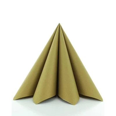 Abbildung von Sovie HORECA Serviette in Gold aus Linclass Airlaid, stoffähnliche Einwegservietten ideal für Hochzeit &amp; Partys, 40 x cm, 50 stück