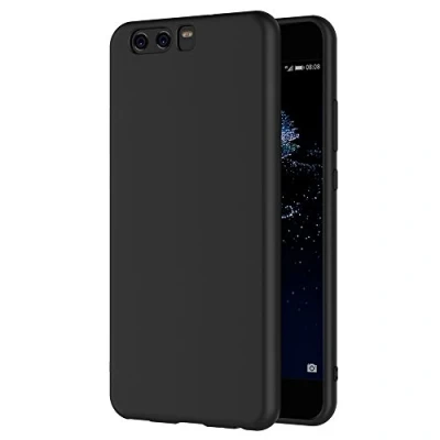Abbildung von AICEK Huawei P10 Hülle, Schwarz Silikon Schutzhülle für Case TPU Bumper Handyhülle (5,1 Zoll)