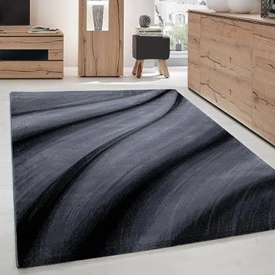 Abbildung von Designteppich Abstrakt Wellen Design, Carpettex, Läufer, Höhe: 12 mm, Modern Kurzflor Teppich Wohnzimmer Design Pflegeleicht
