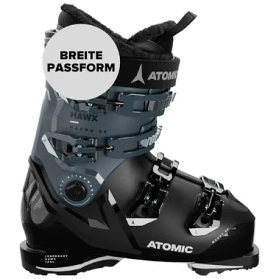 Abbildung von ATOMIC Hawx Magna 85W GW Skischuhe Größe 23/23.5 Alpin Skischuh für Damen in Black/Storm/Ivory 102mm breite Passform Stabile Prolite Konstruktion Memory Fit präzisen Sitz