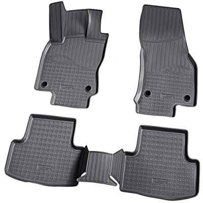 Abbildung von Recambo 3D Gummi Fußmatten kompatibel für VW T ROC Typ A11 Bj ab 2017&gt; Auto Gummimatten Passgenau mit Rand schwarz