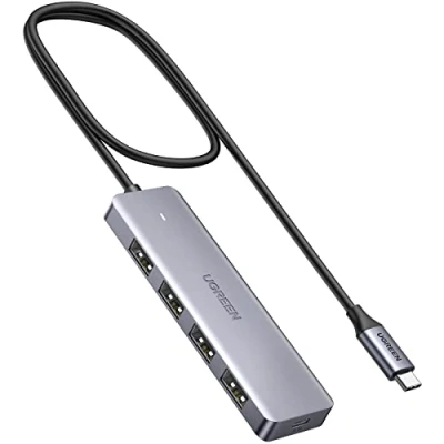 Abbildung von UGREEN USB C Hub mit 4 Ports 3.0 OTG Adapter Verteiler Stromversorgung Port kompatibel iPhone 16 Serie, MacBook iPad, Surface Pro/Go, Thinkpad und mehr (60cm)