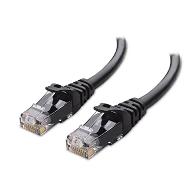 Abbildung von Cable Matters Snagless 10 Gigabit Cat 6 Lan Kabel kurz 30cm (Cat Ethernet Kabel, Wlan Lankabel Cat6) in Schwarz Netzwerkkabel 0,3 Meter