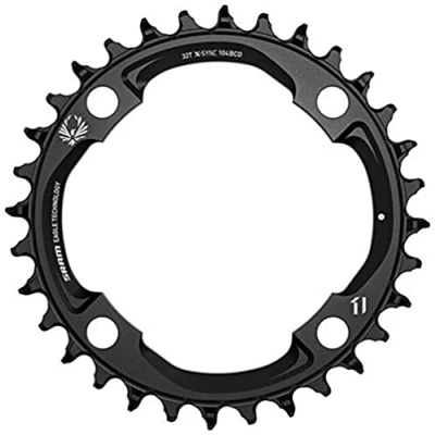 Abbildung von SRAM X Sync Eagle 38T LK: 104 mm Aluminium 12 Fach Kettenblätter, Schwarz,