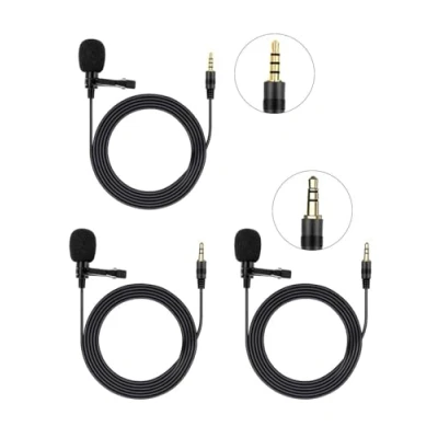 Abbildung von 3 Pcs Lavalier Mikrofon, Omnidirectional Kondensator Lapel Mic, Mini Ansteckmikrofon, Mikrofon 3,5mm Klinke für Handy and PC, Kleines Mic Smartphone, Interview, Podcast, Videokonferenz, Youtube