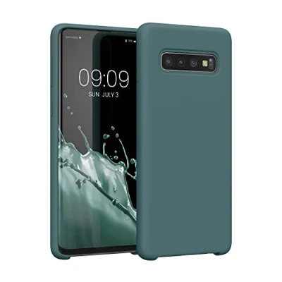 Abbildung von kwmobile Hülle kompatibel mit Samsung Galaxy S10 Silikon Handy Case Handyhülle weiche Oberfläche kabelloses Laden Arctic Night