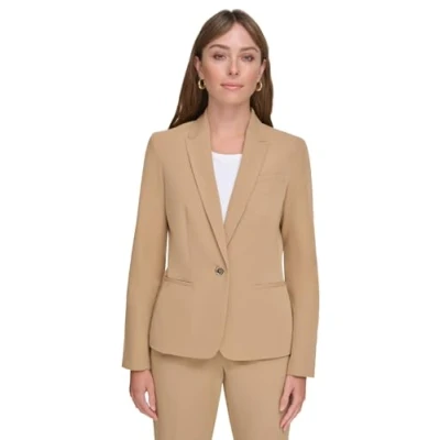 Abbildung von Tommy Hilfiger Damen Blazer Business Jacke mit schmeichelnder Passform und Einknopfverschluss, Tigerauge, 46