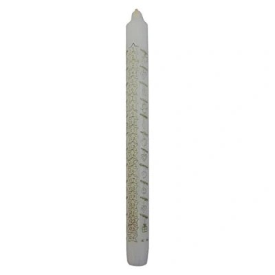 Abbildung von Ebersbacher Kerzenfabrik GmbH Adventskalenderkerze Sterne weiß mit goldenem Druck ca. (ØxH) 22 x 250 mm