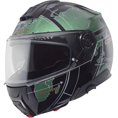 Abbildung von SCHUBERTH HELMET C5 ECE DEKOR GLOBE GREEN 61 (XL)