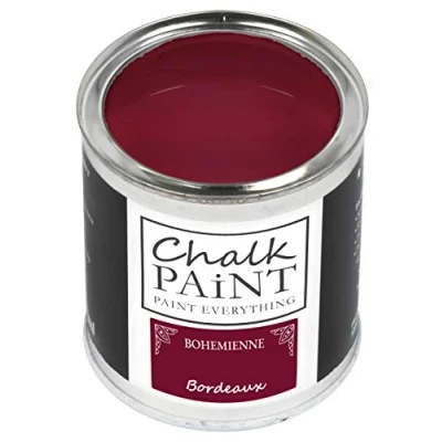 Abbildung von Chalk Paint Everything® Bordeaux Kreidefarbe Wasserbasis für Alle Oberflächen einfach zu verarbeiten ohne schlechten Geruch Extra Matt (250 ml)