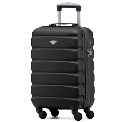 Abbildung von Flight Knight Leichte 4 Rad ABS Hartschalenkoffer Handgepack, zugelassen fur uber 100 Fluggesellschaften, darunter British Airways, easyJet, Jet2 und Wizz, 55 x 35 20 cm TSA Schloss
