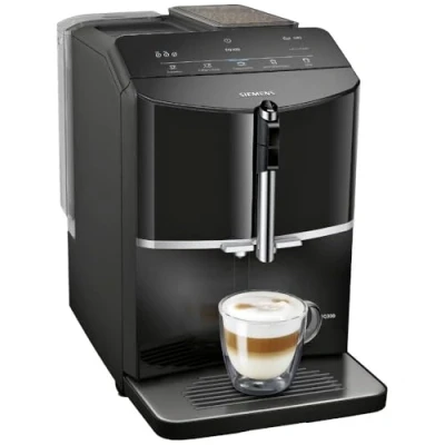 Abbildung von SIEMENS Kaffeevollautomat &quot;EQ300 TF301E19, viele Kaffeespezialitäten, OneTouch Funktion&quot;, Milchaufschäumer, Keramikmahlwerk, klavierlack schwarz