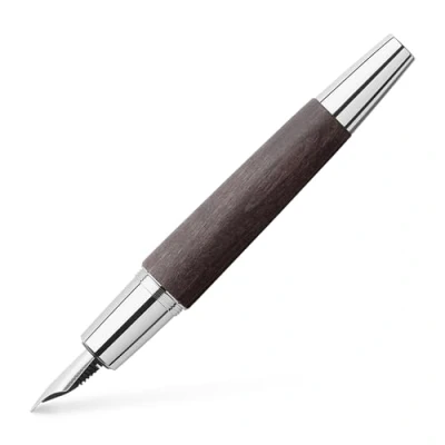 Abbildung von Faber Castell 148222 Füllfederhalter e motion Holz / Chrom, Feder: EF, inklusive Geschenkverpackung, Schaftfarbe: schwarz silber