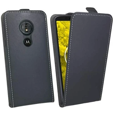 Abbildung von cofi1453® Flip Case kompatibel mit MOTOROLA MOTO G6 PLAY Handy Tasche vertikal aufklappbar Schutzhülle Klapp Hülle Schwarz