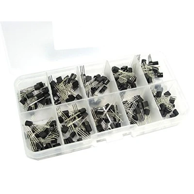 Abbildung von DollaTek 10 Werte 200PCS BC Transistors To 92 NPN PNP Power Transistor Sortiment Assorted Kit BC327 BC558 (bc327 Bc337 Bc517 Bc547 Bc548 Bc549 Bc550 Bc556 Bc557 Bc558) mit klarer Kunststoffbox