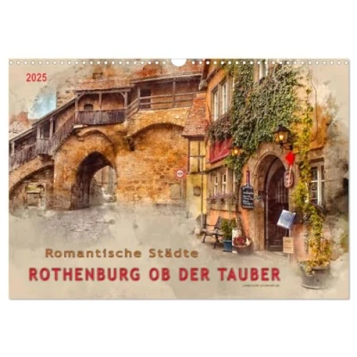 Abbildung von Romantische Städte Rothenburg ob der Tauber (Wandkalender 2025 DIN A3 quer), CALVENDO Monatskalender