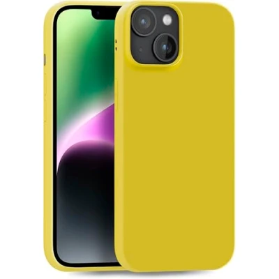 Abbildung von MyGadget Hülle kompatibel mit iPhone 14 Plus robuste Silikon Schutzhülle TPU Case Slim Silikonhülle Back Cover Ultra Kratzfest Handyhülle matt Gelb