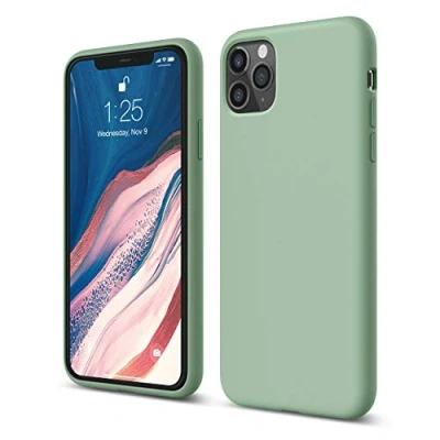 Abbildung von elago Schutzhülle aus Flüssigsilikon, kompatibel mit iPhone 11 Pro Max (6,5 Zoll) Rundumschutz: 3 Schichten Schutz (Pastellgrün)