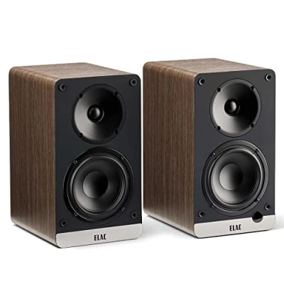Abbildung von ELAC Kompakt Lautsprecher Debut ConneX DCB41, Boxen für Audiowiedergabe via HDMI, USB, Phono &amp; Bluetooth, exzellenter Klang hochwertiges Design, 1 Aktivlautsprecher Set, Nussbaum