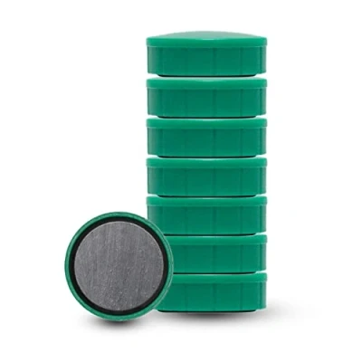 Abbildung von MAUL Magnet MAULsolid, SB Verpackung bruchsichere und kleine Magnete für einen vielseitigen Einsatz rund mit modernem Design Ø 20 x 7,5 mm 8er Pack grün
